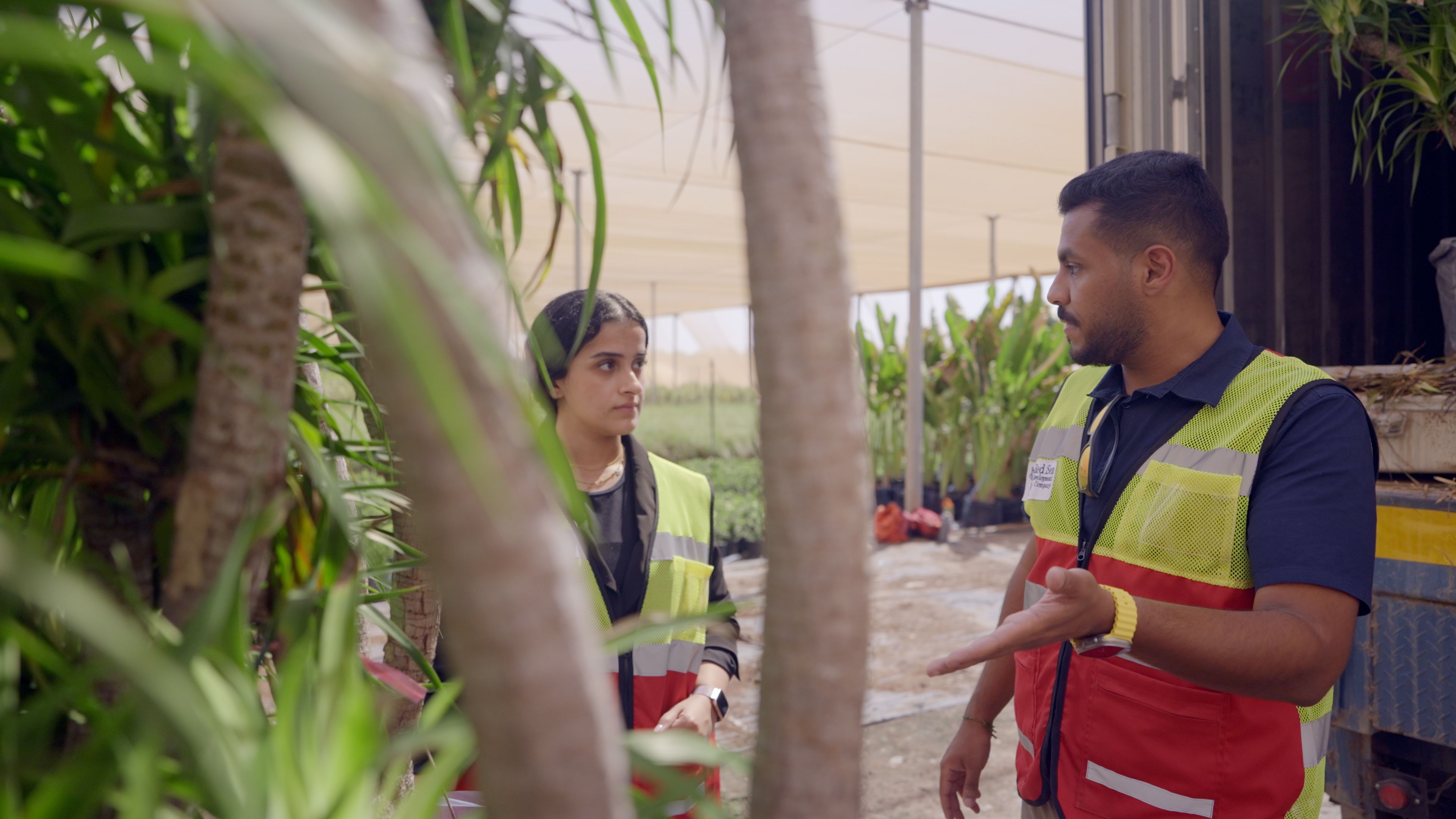 Local Saudis working at the nursery.