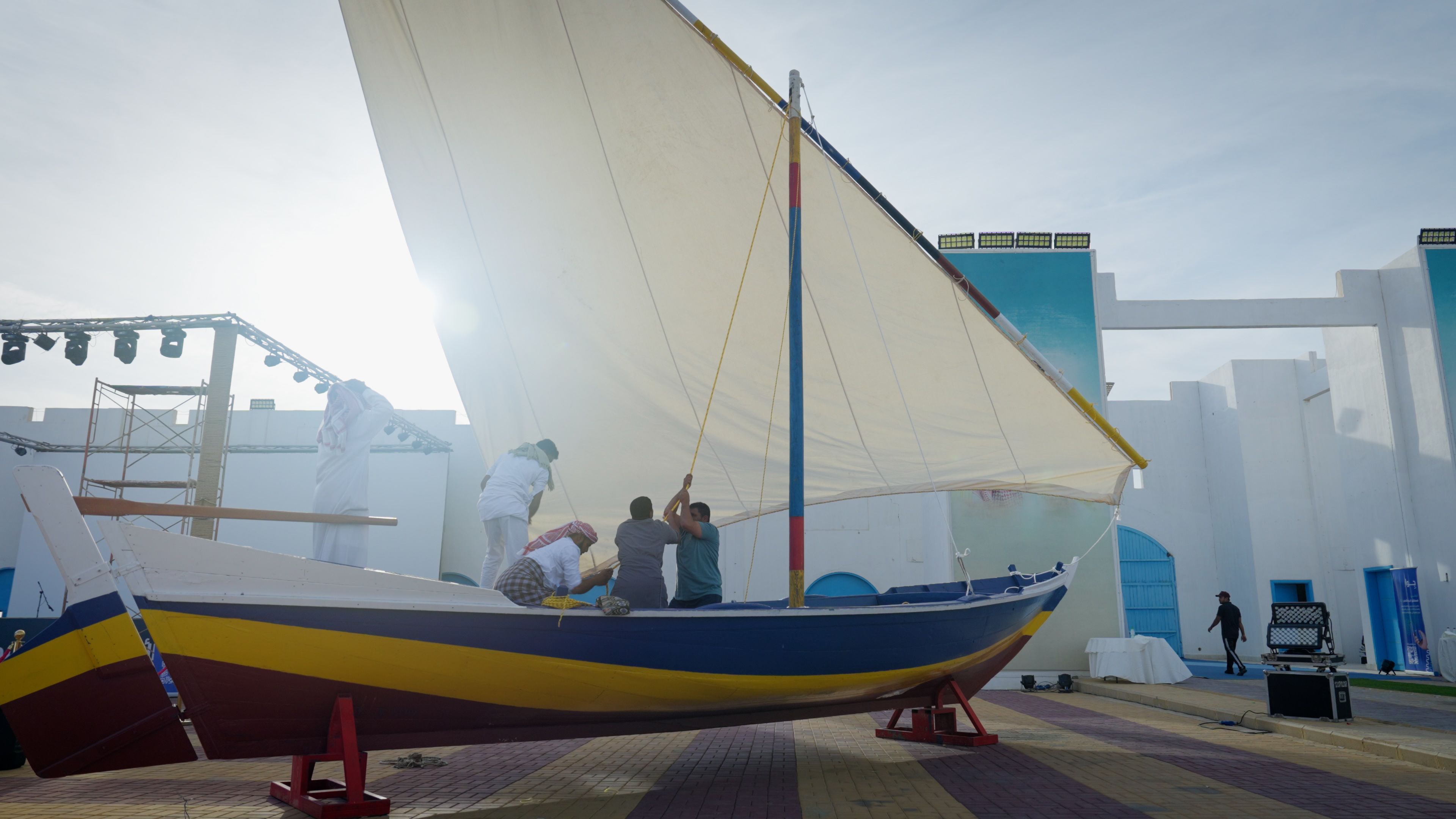 Apprentices learn to prepare the wood, then paint and fix the sail, and finally, master the art of sailing. 